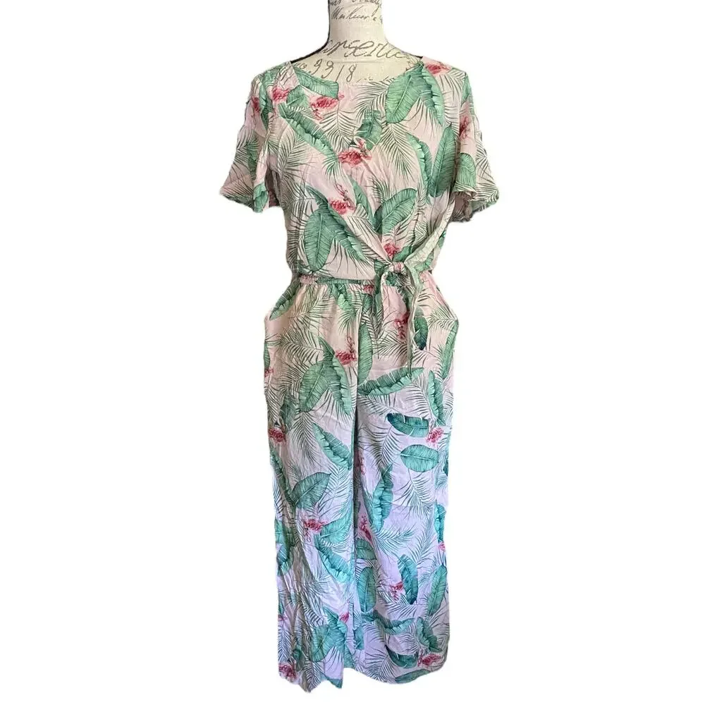 H&M X Karolina Kijak Tropical Pant Jumpsuit Size 14 Youth